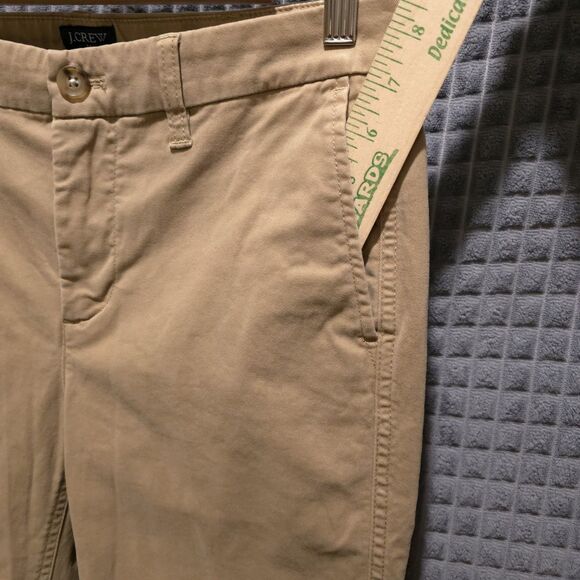 JCrew HighRise Khaki Pants Slacks 32x28 Sz4 Girlfriend Chino Stretch Comfort Tan - Picture 7 of 15